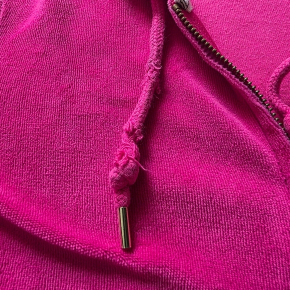 PINK Victoria Secret Velour Zip Hoodie, Pink, Size Small - Picture 7 of 9